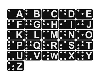 Piastrelle dell'alfabeto Braille inglese, strumento di apprendimento per non vedenti, aiuto educativo tattile, giocattolo sensoriale per non vedenti