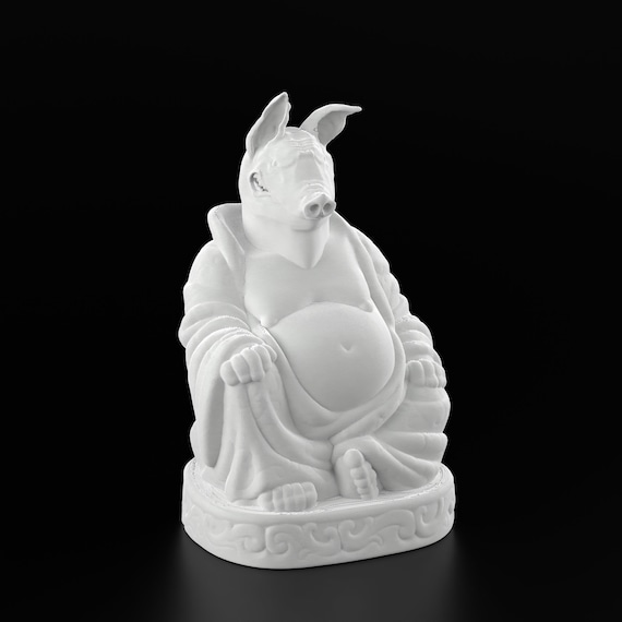 Pig Buddha Figurine, Multiple Colors, Farmyard Delight Decor, Unique Pig  Sculpture, Mud-loving Mirth Artwork