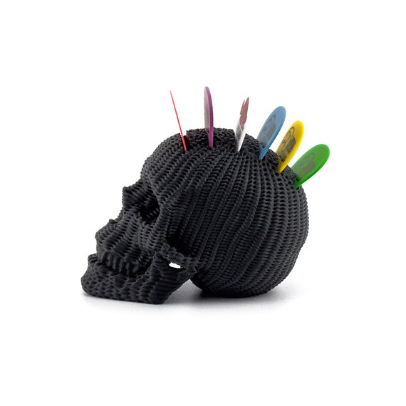 Support à Médiators De Guitare En Forme De Crâne Mohawk - Porte-Médiators Gothique Punk Pour 21 Picks