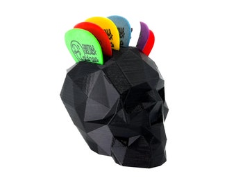 Skull Pick Holder, Low Poly Skull, Guitar Pick Case