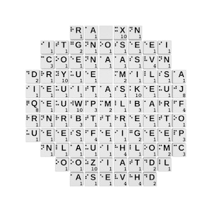 Juego completo de 102 fichas de Scrabble en braille en francés