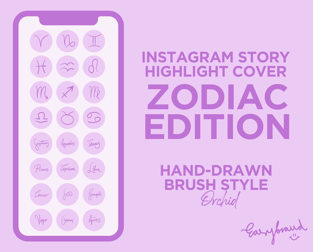 24 Zodiac Instagram Story Highlight Cover ZODIAC SIGN EDITION Orchid Etsy
