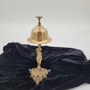 Vintage Brass Desk Bell /Vintage Cupid Brass Bell/Victorian style desk bell/ Vintage office accessories