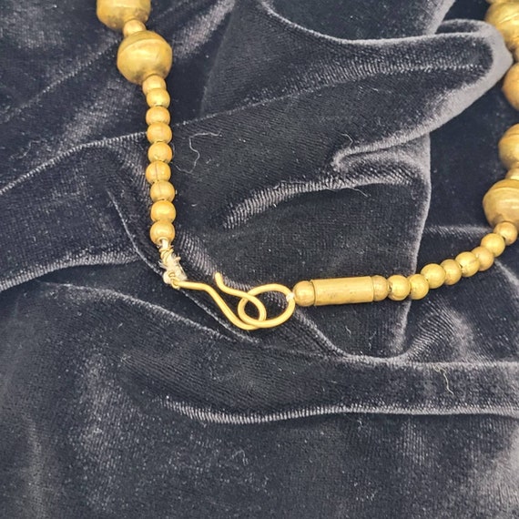 Big Brass Beaded Necklace/Frida Kahlo style/ Uniq… - image 5