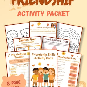 Friendship Activity Pack for Kids | Social Emotional Learning | Kindness, Empathy, Conflict Resolution | Printable SEL Worksheets