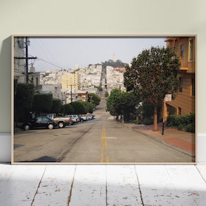 San Francisco Streets at Sunset | Printable Wall Art | Instant Download | California Travel Photography | Coit Tower View | Vintage Camera
