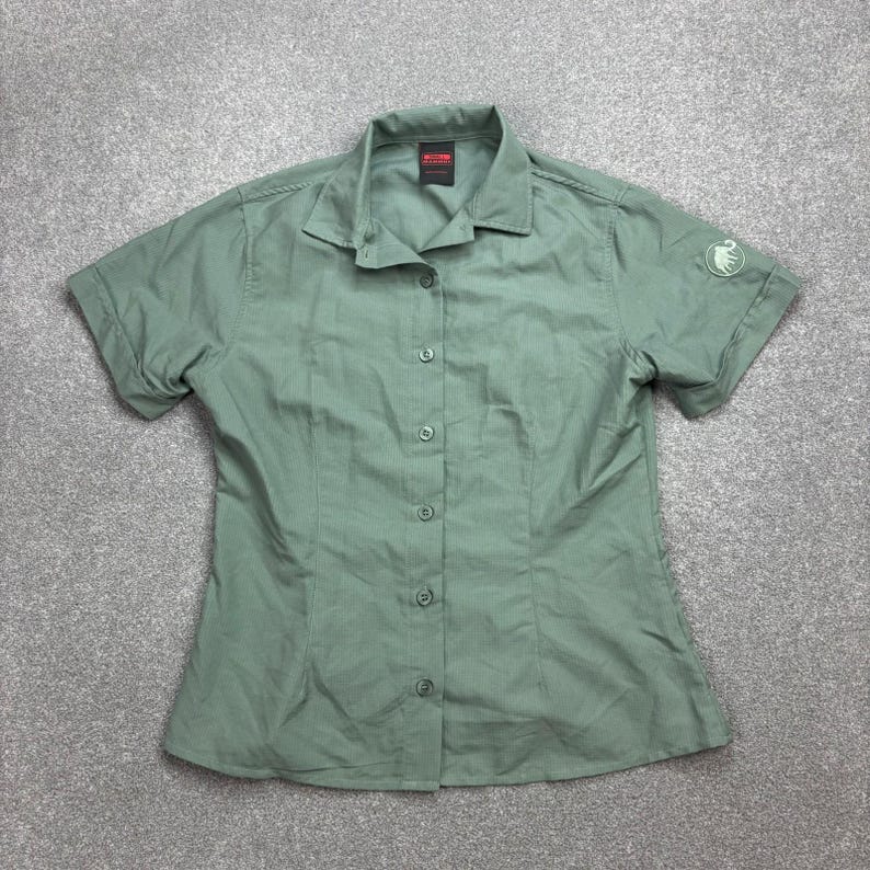 Mammut Shirt Adult Small Green Button Up Hiking Hawaiian Beach Trail Outdoor Men image 1