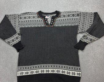 Maglione Dale Of Norway da adulto, taglia media, nero, in maglia di cotone, pullover da uomo