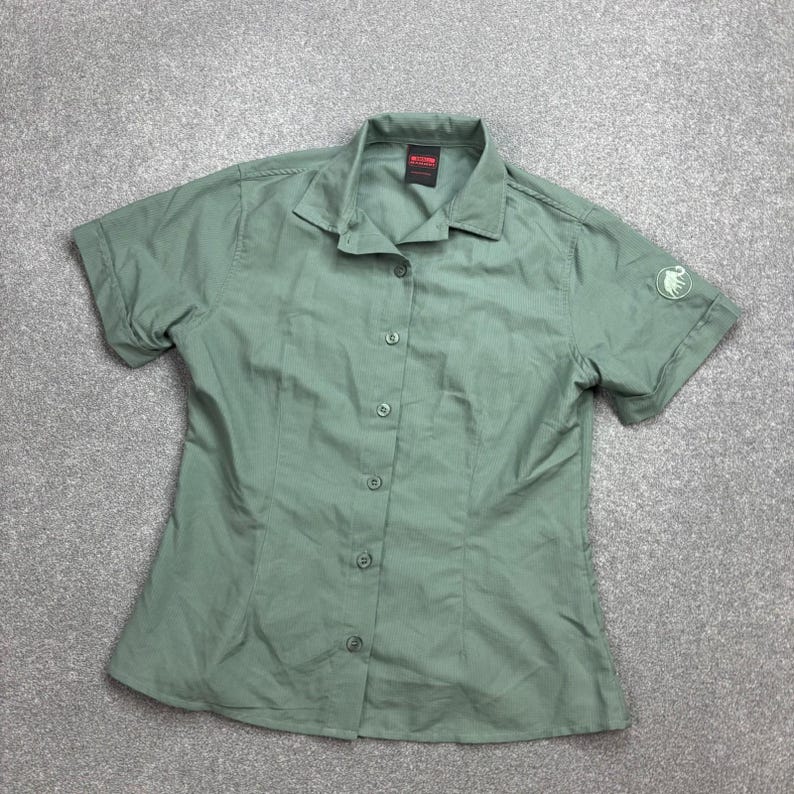 Mammut Shirt Adult Small Green Button Up Hiking Hawaiian Beach Trail Outdoor Men image 2