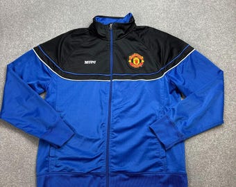 Manchester United Jumper Erwachsene Große Blaue Fußball-Track-Jacke Herren