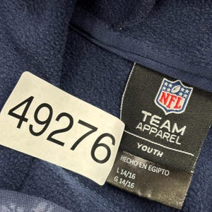 NFL Jumper Kids Large Blue Seattle Seahawks Football 90s USA Logo Hoodie Youth* image 4