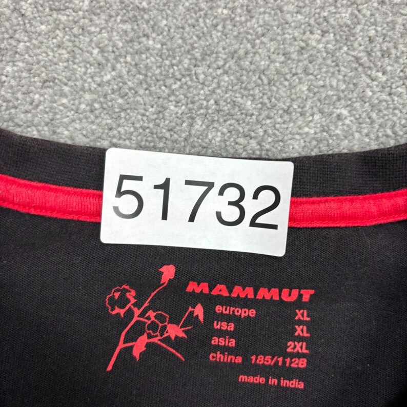 Mammut Shirt Adult X Large Black Hiking Outdoors Trail Cotton Pullover Mens image 4