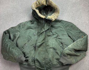 Vintage N-2B Flight Jacket: Men's Army Bomber Parka, Attached Hood