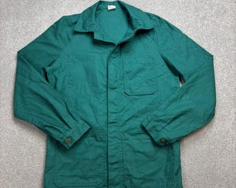 VINTAGE French Jacket Adult X Small Green Workwear Chore Canvas Utility Mens