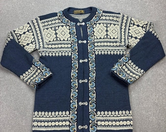 Nordstrikk Norway Sweater Adult Medium Blue Wool Knit Cardigan Jumper Men