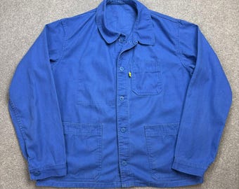 French Jacket Adult Small Blue VTG Work Wear Utility Canvas Chore Outdoors Men