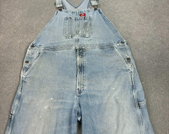 "Dickies Latzhose 42x26 blau Latzhose Denim Arbeitskleidung Carpenter Herren*