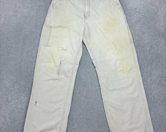 Carhartt Trousers Adult 36x32 Grey Carpenter Workwear Canvas Duck Pants Mens