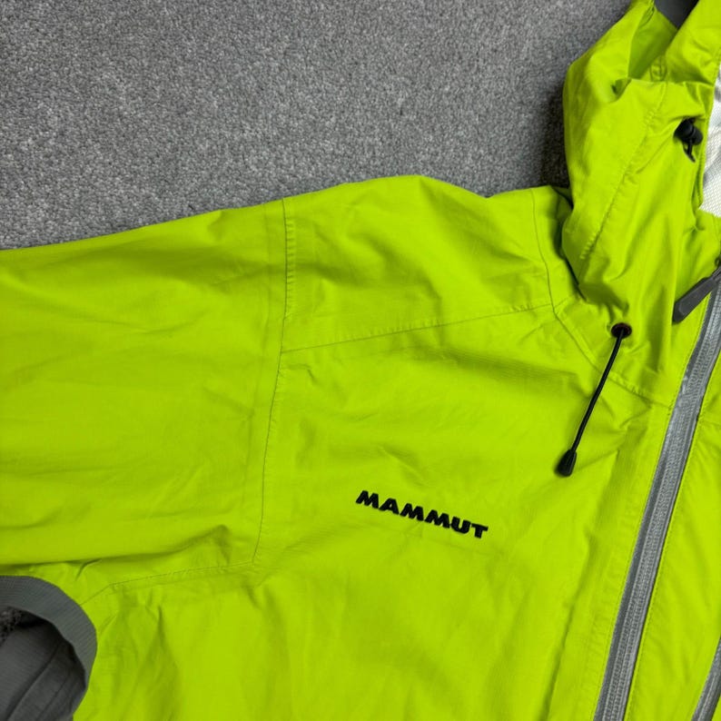 Mammut-jas volwassen grote groene droge premium windjack regenjas met capuchon heren* afbeelding 4