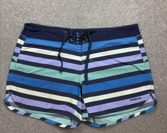 Patagonia Trunks Womens Size 8 Blue 5" Inseam Wavefarer Board Shorts Swim Lady