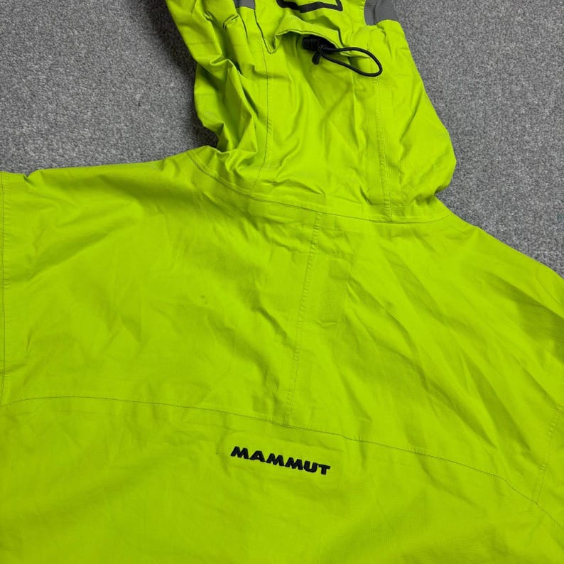 Mammut-jas volwassen grote groene droge premium windjack regenjas met capuchon heren* afbeelding 10