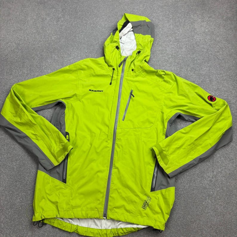 Mammut-jas volwassen grote groene droge premium windjack regenjas met capuchon heren* afbeelding 2