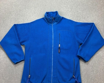 Suéter Patagonia Synchilla Fleece para adulto, azul medio, con cremallera completa y logotipo, para hombre*