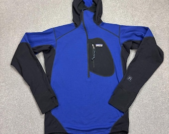 VINTAGE Patagonia Fleece Adult Small Blue Regulator USA Made Hoodie Pullover Men