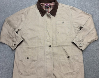 Chaqueta Chore para mujer, talla grande, marrón, de lona de caza, con forro de granero, para mujer