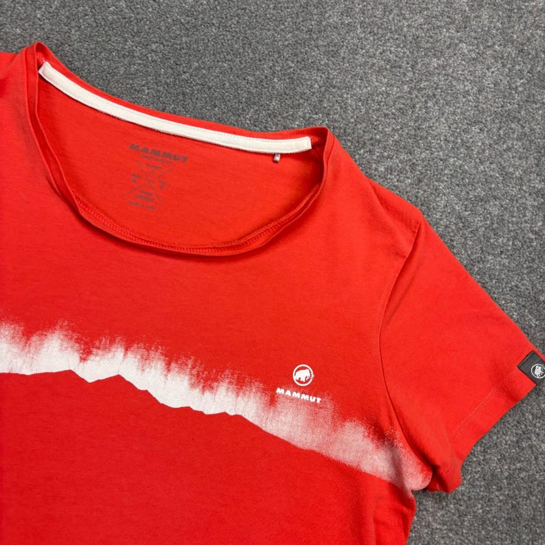 Mammut Shirt Womens Small Orange Wandern Draussen Baumwolle Pullover Lady Bild 3