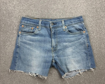 Levis Denim Shorts Damen W28 Blau Jorts Mom Red Tab Y2K Medium Wash USA Lady*