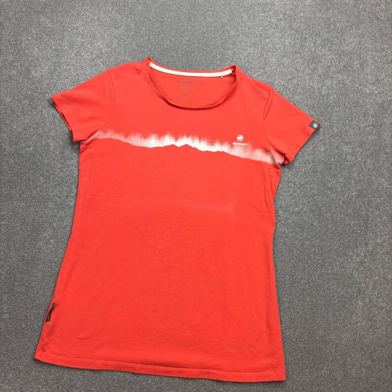 Mammut Shirt Womens Small Orange Wandern Draussen Baumwolle Pullover Lady Bild 2