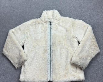 Patagonia Fleece Kids 2XL XXL Oatmeal Deep Pile Full Zip Outdoors Jumper Youth