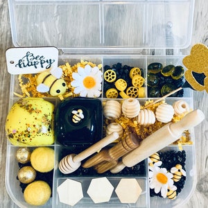 Bee Happy Sensory Play Kit, kids busy box, sensory play, kids gift, play dough kit, play doh kit, sensory box, Travel Sensory Kit