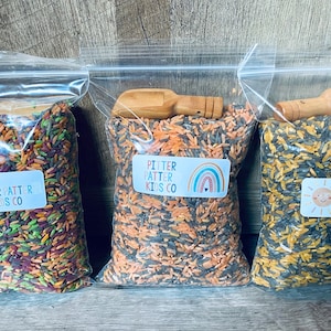 Sensory Bin Filler-Colored Rice With Scoop