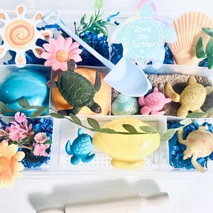 Dreaming of the Sea Sensory Kit, Save the turtles, Ocean Sensory Kit, Kids Busy Box, Kids Gifts, Gift for Kids, Play Dough Kit, Play Doh Kit
