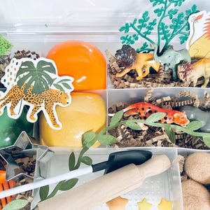 Zoo/Safari Play Dough Kit, Zoo Play Dough Kit, Animal Playdough Kit, Kids Gift, Kids Birthday Gift, Safari Sensory Bin, Zoo Sensory Play