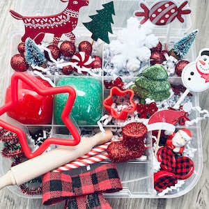 Kit sensoriel de Noël, Jeu sensoriel des Fêtes, Boîte occupée pour enfants, Cadeau de Noël pour enfants, Boîte occupée sur le thème de Noël, Kit sensoriel de voyage pour enfants, Cadeau pour enfant