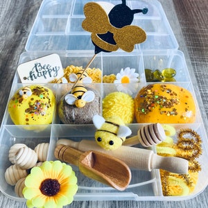 Play Dough Kit,  Bee Happy Sensory Play Kit, kids busy box, sensory play, kids gift, play dough kit, play kit, sensory box, Travel Sensory