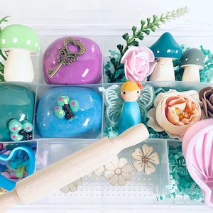 Fairies Sensory Kit, Sensory Play Kit, Kids Busy Box, Gift for Girls, Girls Gift,  Play dough Kit