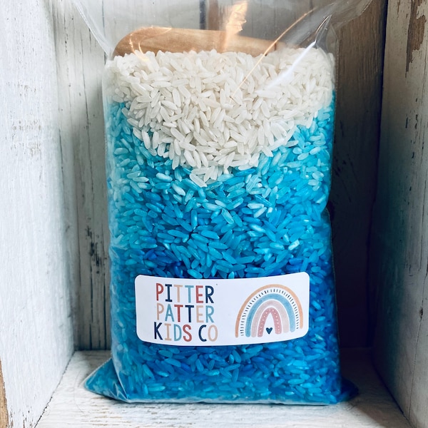 Sensory Bin Filler-Colored Rice With Scoop