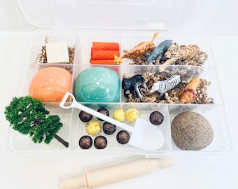 Zoo/Safari Play Dough Kit, Zoo Play Dough Kit, Animal Playdough Kit, Kids Gift, Kids Birthday Gift, Safari Sensory Bin, Zoo Sensory Play