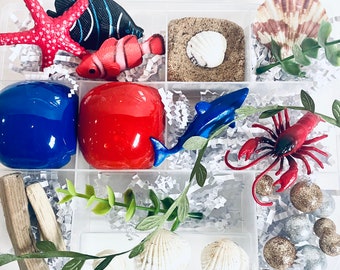 Kit sensoriale Dreaming of the Sea, Gioco sensoriale, Kit sensoriale dell'oceano, Kids Busy Box, Regali per bambini, Regalo per bambini, Kit per pasta modellabile, Kit per pasta modellabile