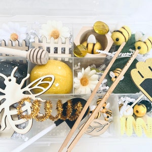 Play Dough Kit,  Bee Happy Sensory Play Kit, kids busy box, sensory play, kids gift, play dough kit, play kit, sensory box, Travel Sensory