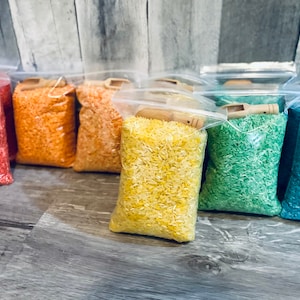 Sensory Bin Filler-Colored Rice With Scoop