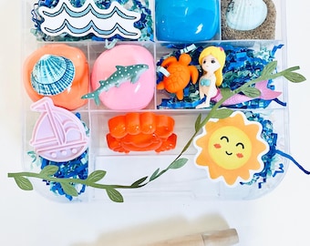Kit sensoriale "Sognando il mare", gioco sensoriale, kit sensoriale dell'oceano, Kids Busy Box, regali per bambini, regalo per bambini, kit di pasta modellabile, kit di pasta modellabile