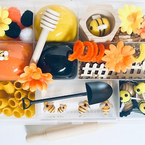 Play Dough Kit,  Bee Happy Sensory Play Kit, kids busy box, sensory play, kids gift, play dough kit, play kit, sensory box, Travel Sensory