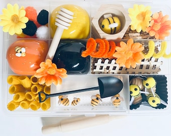Play Dough Kit,  Bee Happy Sensory Play Kit, kids busy box, sensory play, kids gift, play dough kit, play kit, sensory box, Travel Sensory