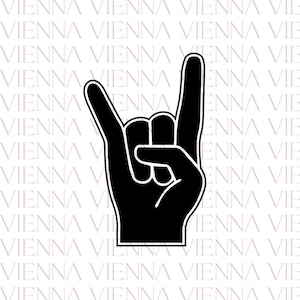 Rock On SVG, Rock sign svg, Rock on Hands svg, hand svg, archivos svg para cricut, moderno, rock on sign para vinilo, retro svg, rock