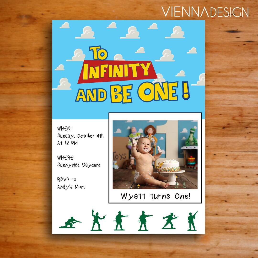 Toy Story 1st Birthday Invitation Toy Story First Birthday Baby Digital Invitation